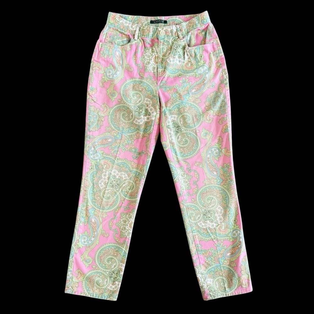 Lauren Ralph Lauren Pink Paisley‎ Cropped Pants Resort Beach
Vacation sz 4 927